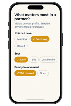 What matters most in a partner? — preference screen