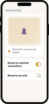 Your photos — blurred by default privacy controls